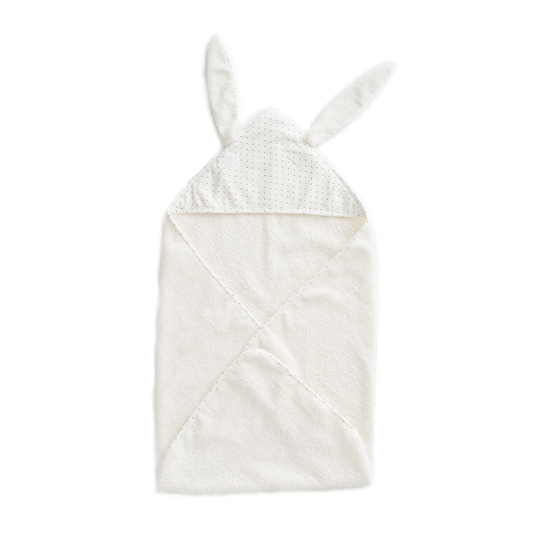 Oeuf White/Indigo Dots Toddler Hooded Towel