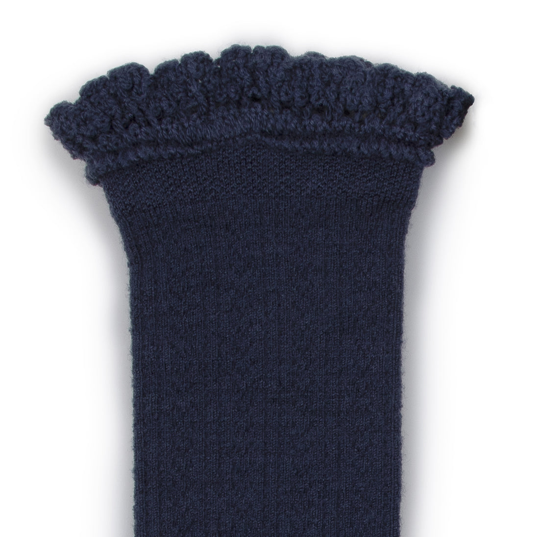 Collegien Adeline - Pointelle Wool Socks with Lace Trim - Starry Night