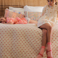 Bonjour Diary Vanilla Strawberry Jacquard Smocks Blouse