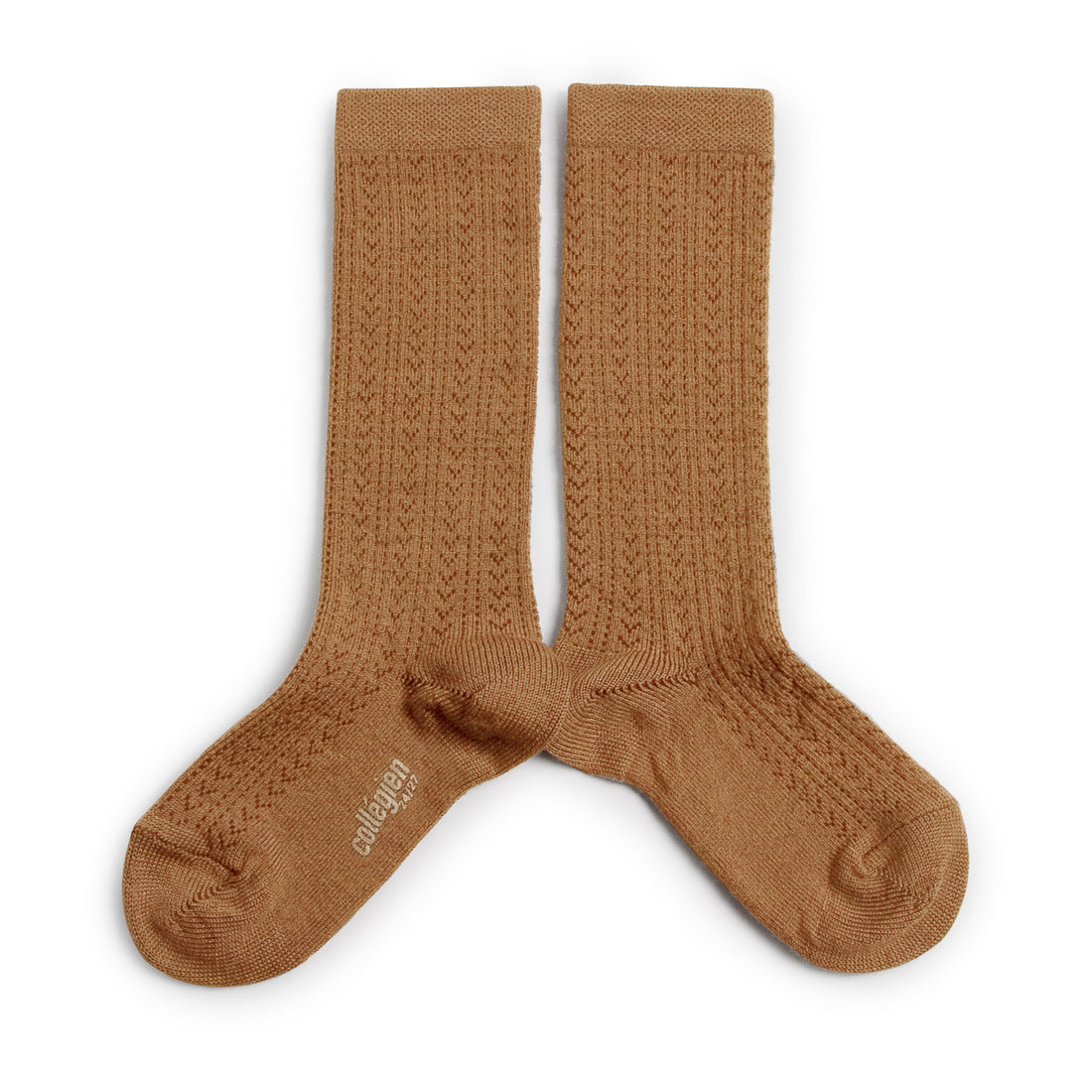 Collegien Adele - Pointelle Wool Socks - Caramel