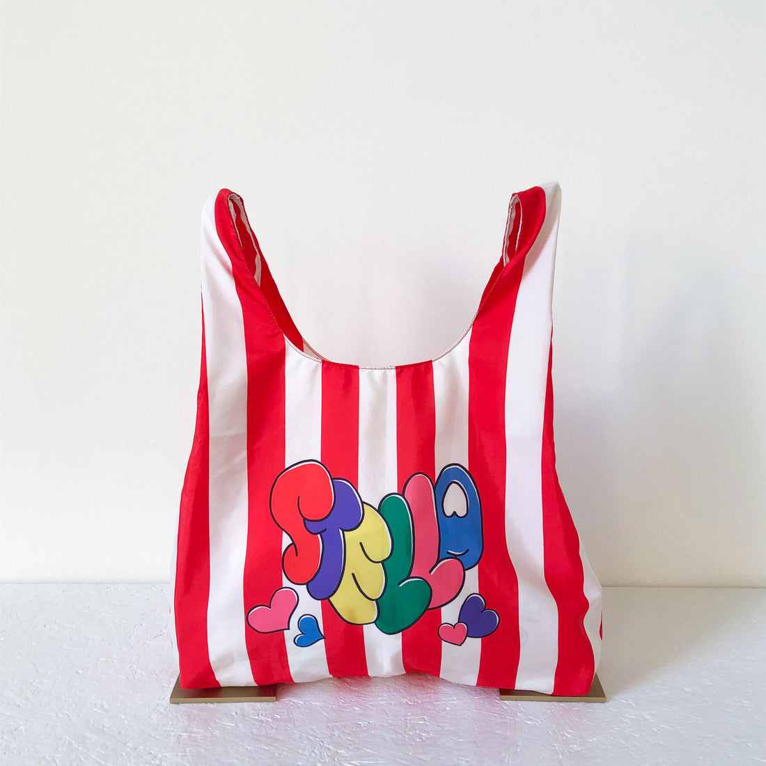 Stella McCartney Red Stripe Beach Bag