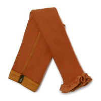 Collegien Alienor - Lace-trim Ribbed Footless Tights - Gingerbread