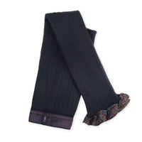 Collegien Catherine - Liberty Ruffle Ribbed Footless Tights - Stone