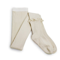 Collegien Chloe - Lace Frill Ribbed Tights - Off White