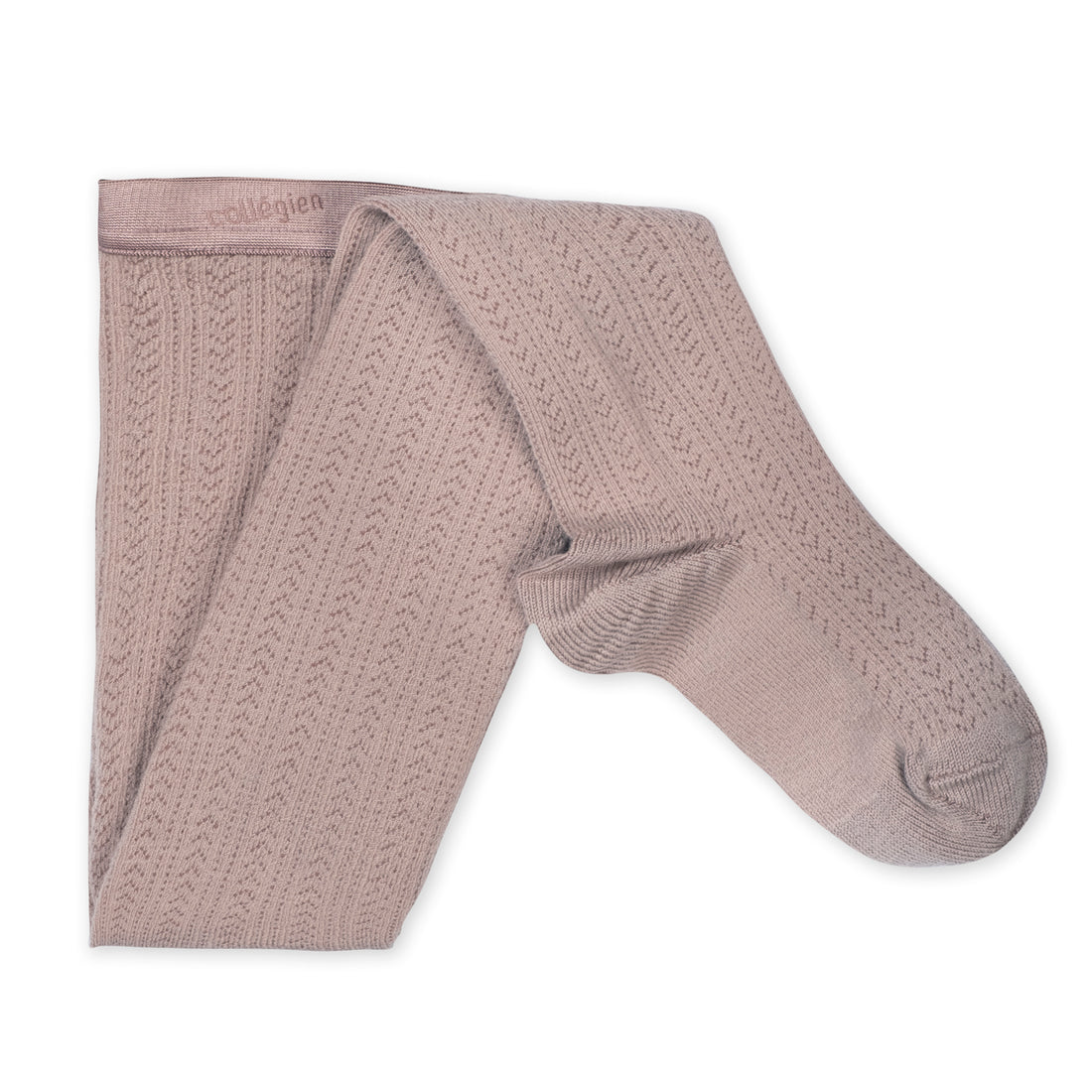 Collegien Angelique - Pointelle Wool Tights - Old Pink