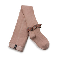 Collegien Clemence - Liberty Ruffle Ribbed Tights - Old Pink