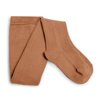 Collegien Angelique - Pointelle Wool Tights - Caramel
