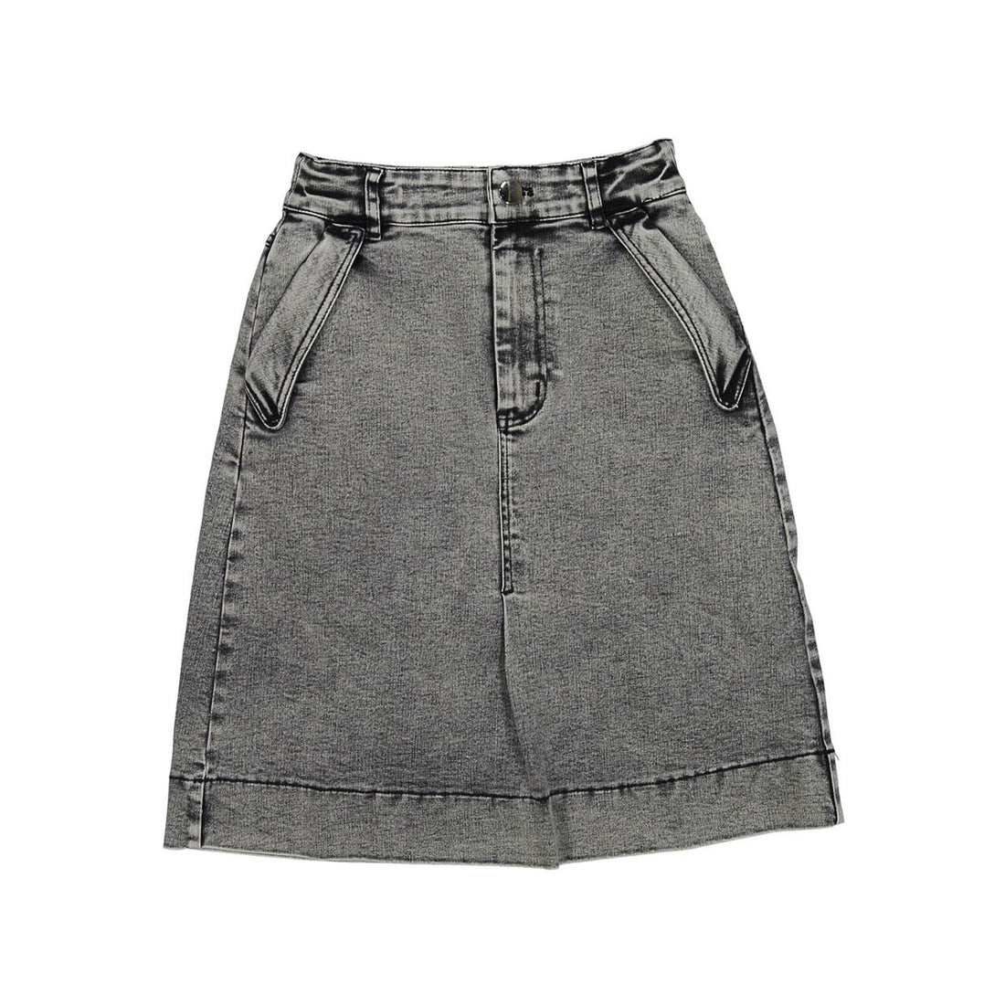 Steph Grey Stone Wash Denim Pencil Skirt