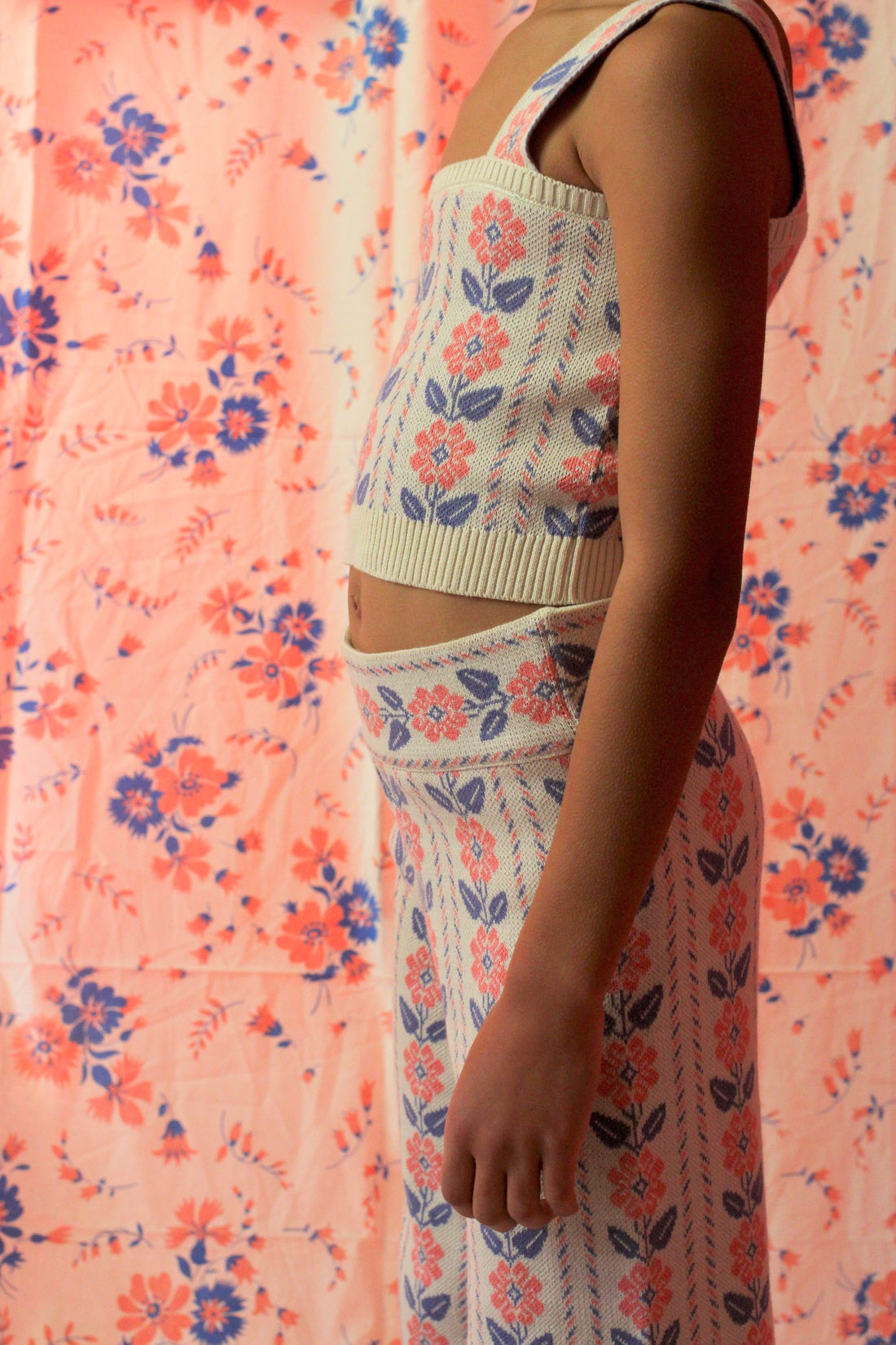 Bonjour Diary Jacquard Flowers Knitted Trouser
