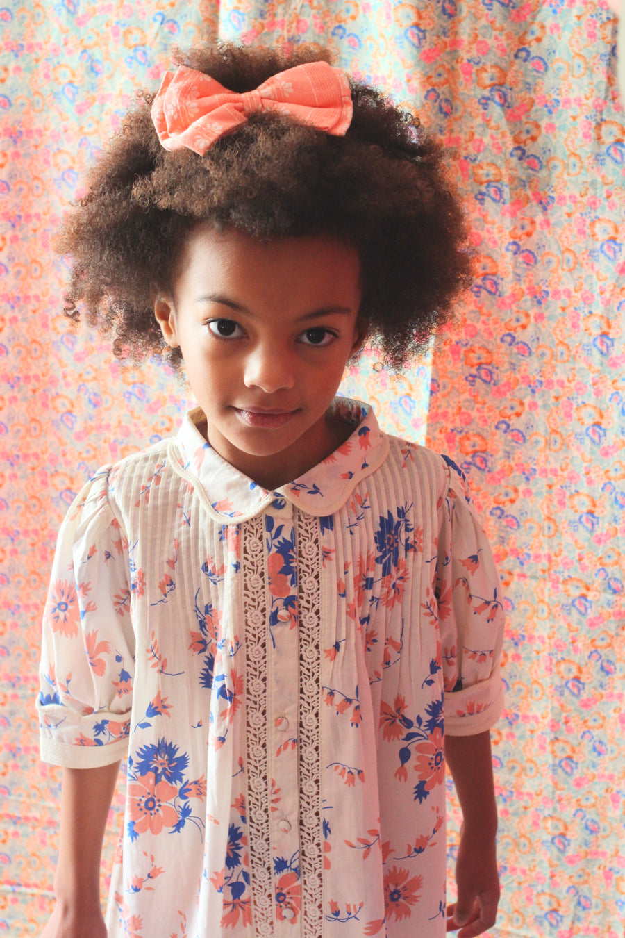 Bonjour Diary Pink White Blue Bouquet Madeleine Tunic Blouse