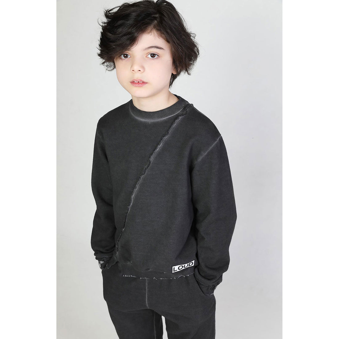 Loud Black Asymmetric Cut Sweatshirt