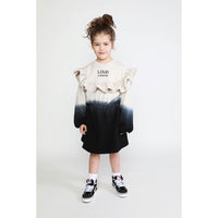 Loud Cream Anthractie Ombre Waisted Dress