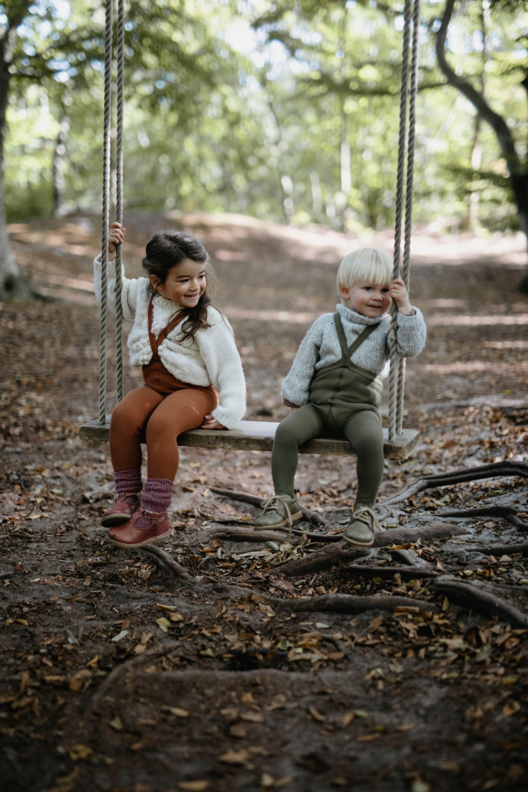 Silly Silas Olive Footed Cotton Tights