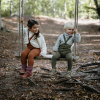 Silly Silas Olive Footed Cotton Tights