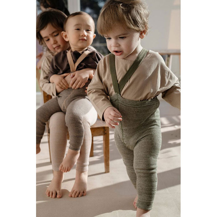 Silly Silas Creamy Olive Footless Cotton Tights