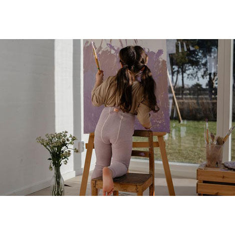 Silly Silas Creamy Lavender Footless Cotton Tights