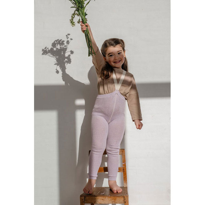 Silly Silas Creamy Lavender Footless Cotton Tights