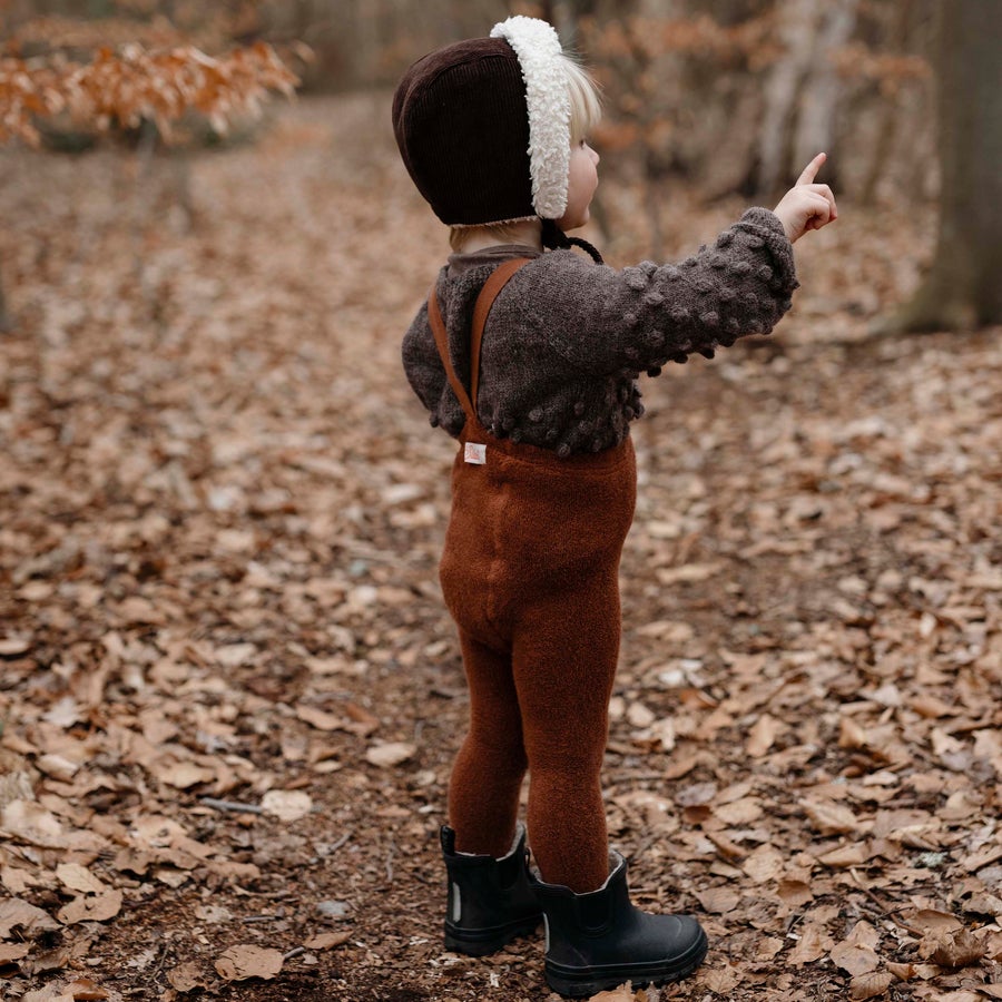 Silly Silas Cinnamon Teddy Warmy Footless Cotton Tights