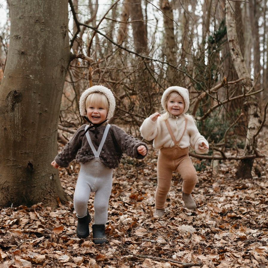 Silly Silas Pearl Grey Teddy Warmy Cotton Tights