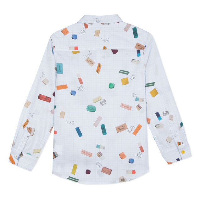 Paul Smith Junior White Eraser Print Button Down Shirt