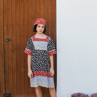 Fish and kids Daisy Flower Color Block Dress