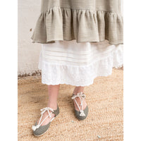 Belle Chiara Cream Cotton Pique Lace Skirt