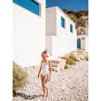Belle Chiara Cream Colorful Smocked Swimsuit