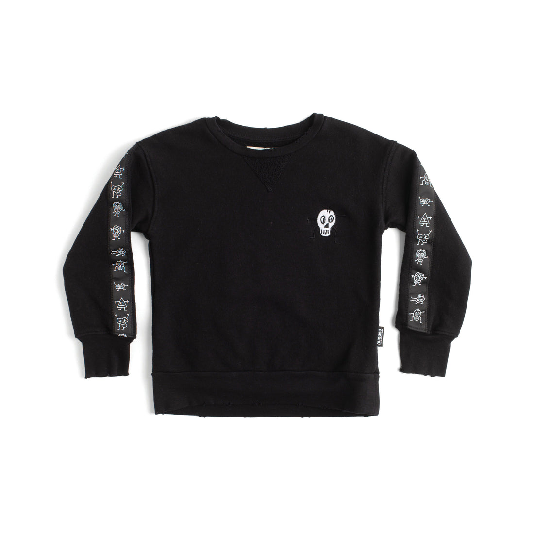 NUNUNU Black Goofy Skull Patch Sweatshirt