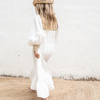 Belle Chiara Cream + Raffia Muslin Dress