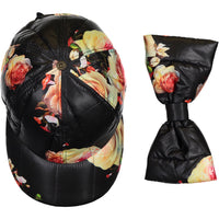 Caroline Bosmans Black Flower Puffer Cap