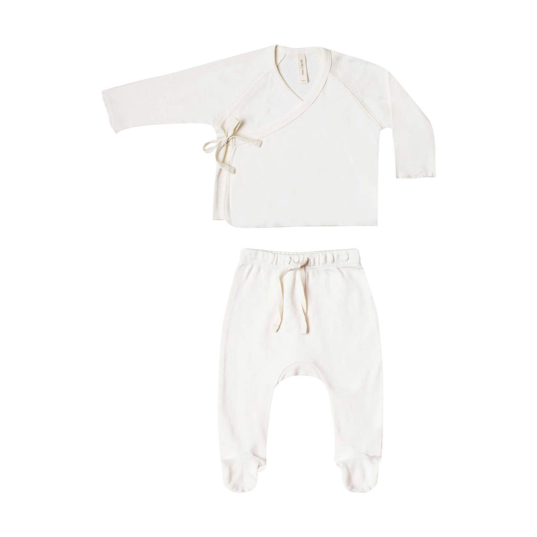 Quincy Mae Ivory Kimono + Footed Pant SS20 Set