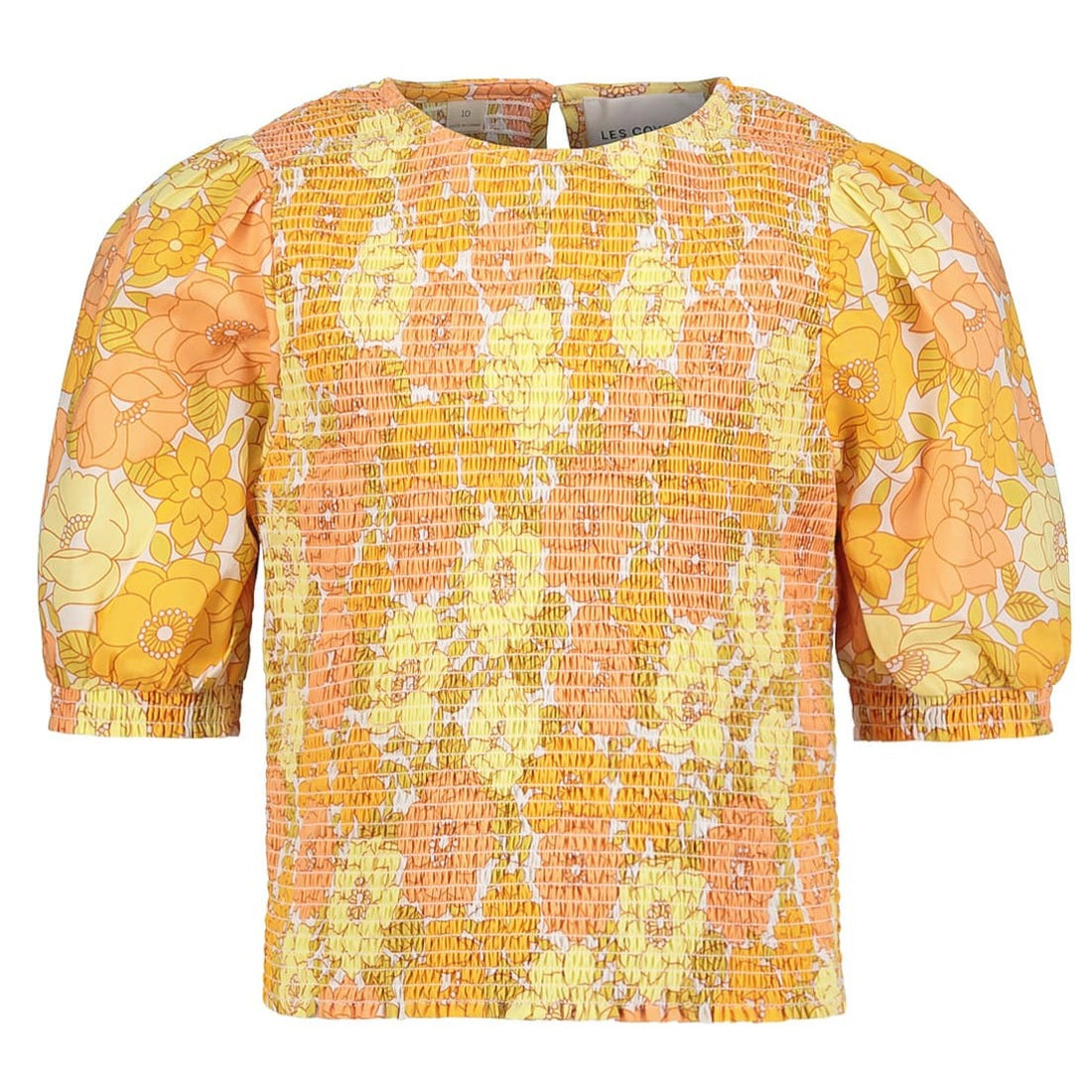 Les Coyotes Des Paris Yellow Lina Floral Print Top