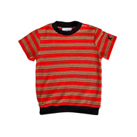 Hey Kid Red/Brown Striped Terry Top