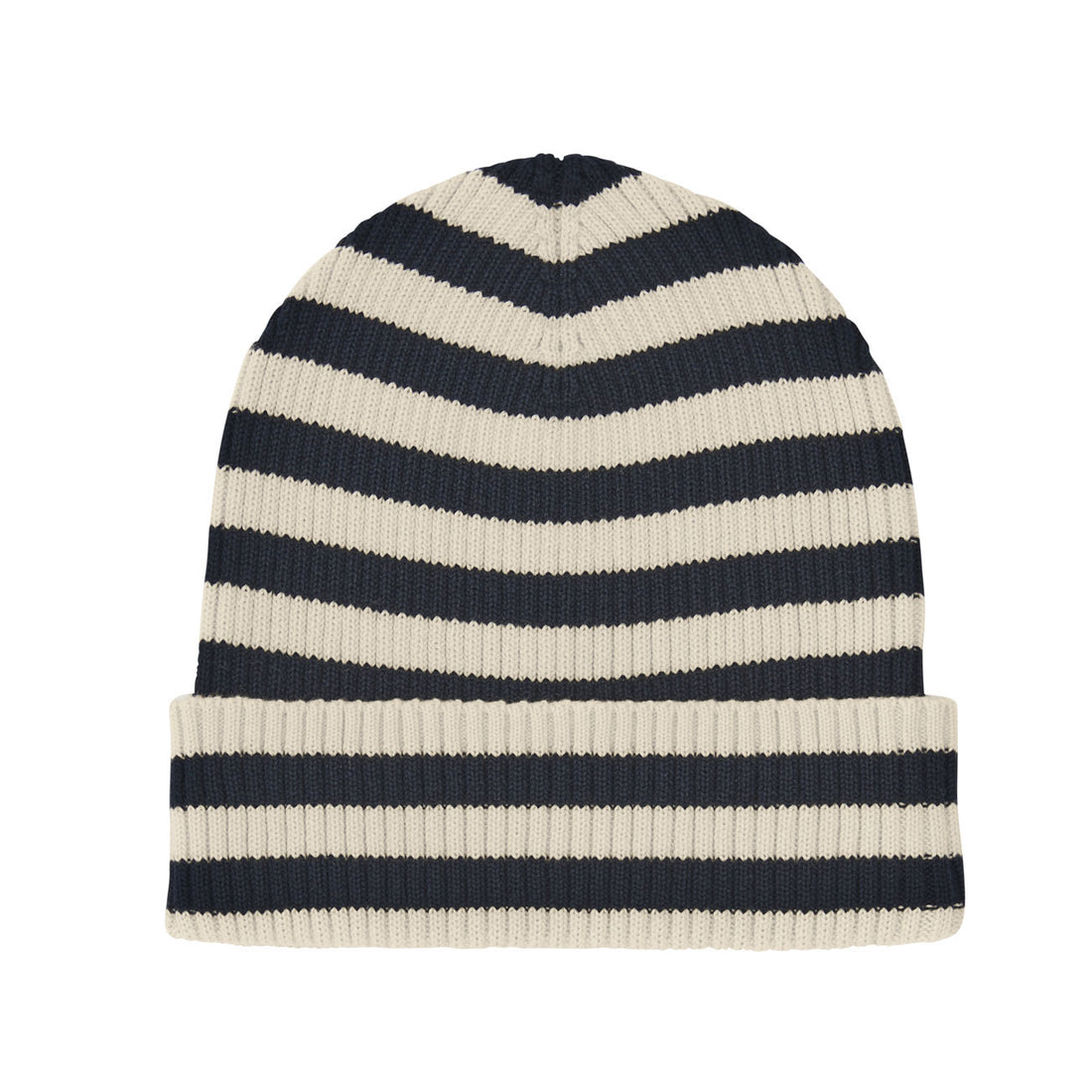 Fub Ecru/Dark Navy Rib Beanie