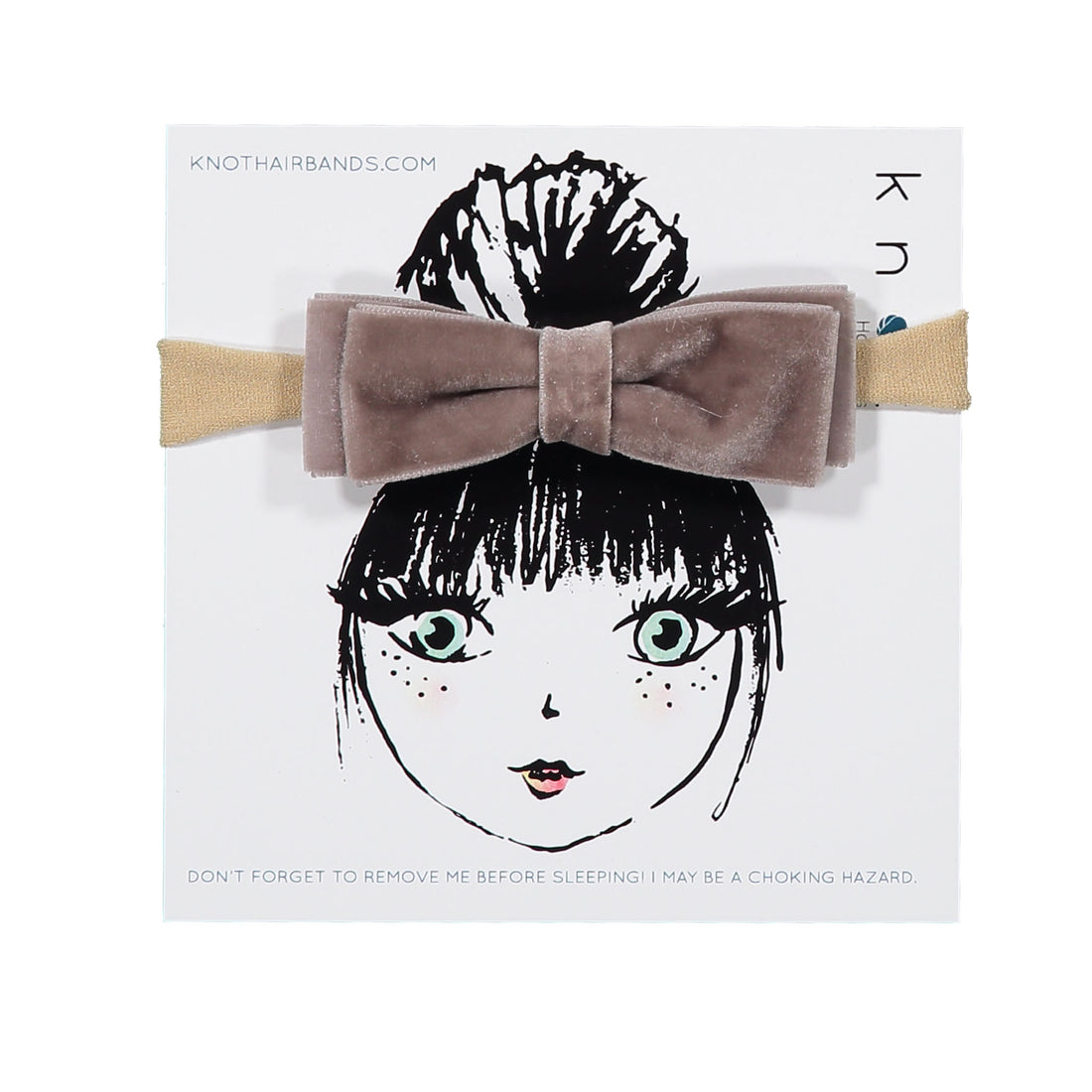 Knot Hairbands Velvet Ribbon Bow Band // Taupe