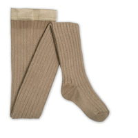 Collegien Amelie - Glitter Ribbed Tights - Petite Taupe