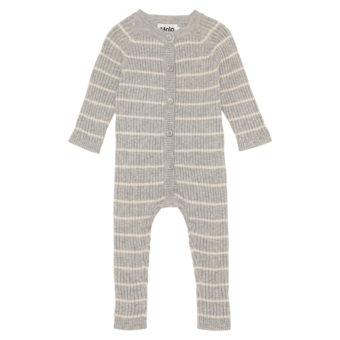 Molo Grey Stripe Farley Babysuits