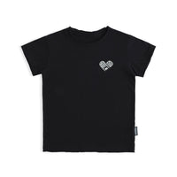 NUNUNU Black Bandaid Heart Patch T-Shirt