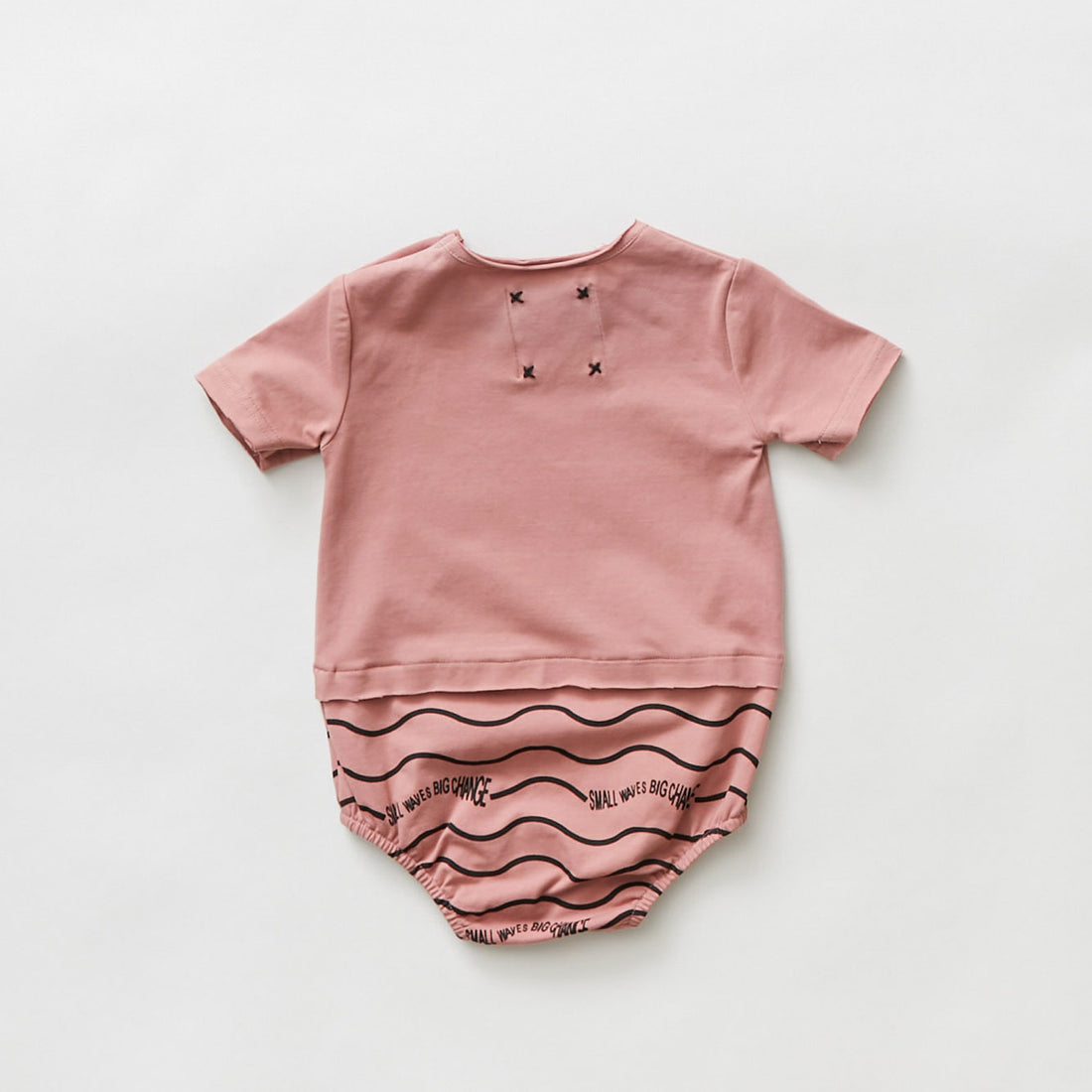 Hey kid Sun Logo Onesie- Blush