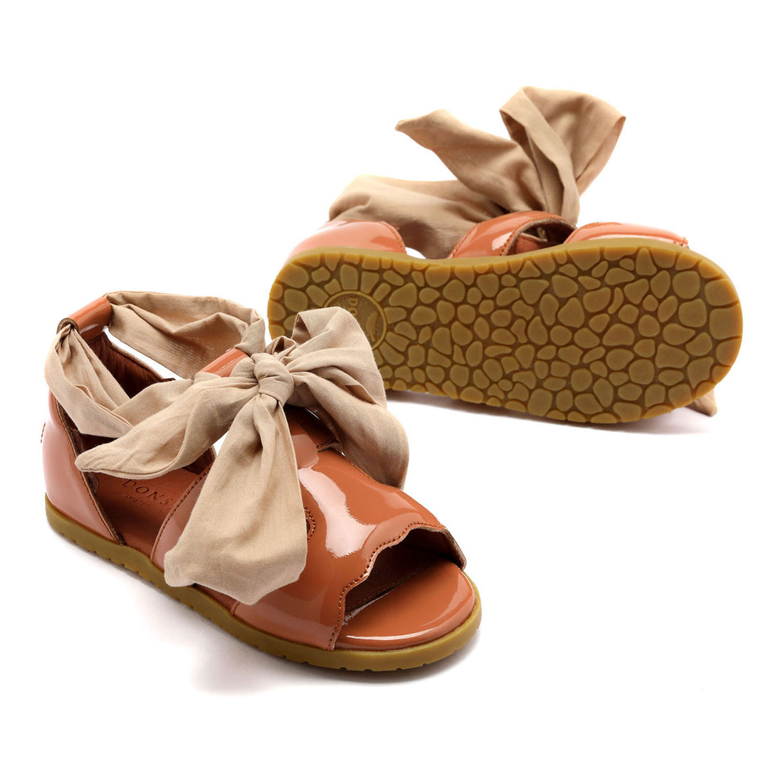 Donsje Walnut Patent Leather Sandy Sandals