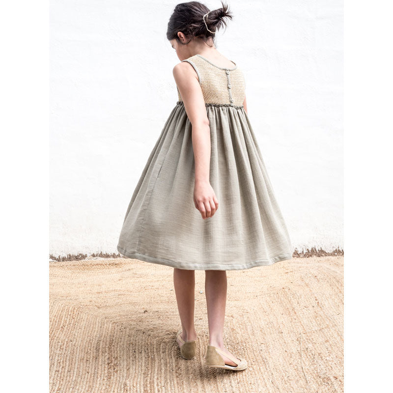Belle Chiara Khaki + Raffia Crochet Dress Ladida Belle Chiara Khaki + Raffia Crochet Dress Ladida