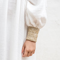 Belle Chiara Cream + Raffia Muslin Dress