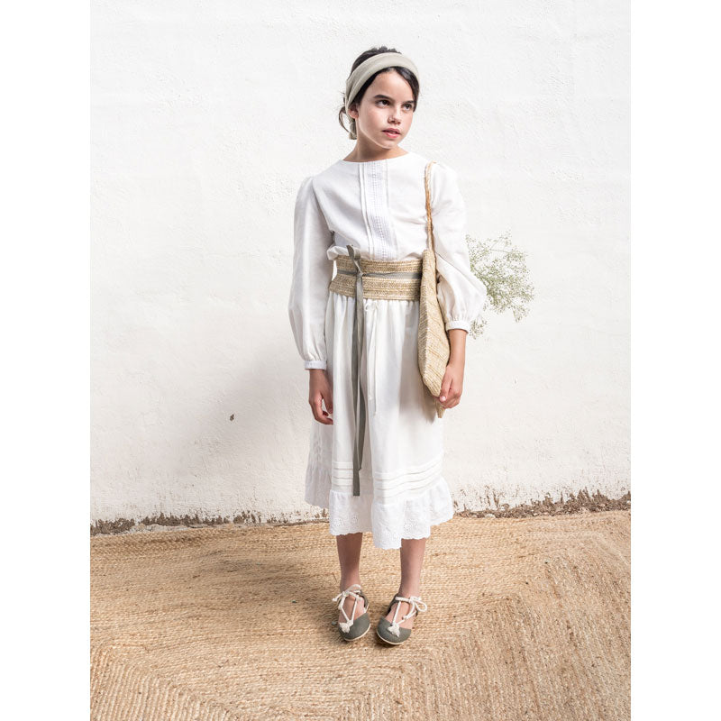 Belle Chiara Raffia Herringbone Woven Belt