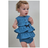 Nueces Ivory Lavanda Ruffle Romper
