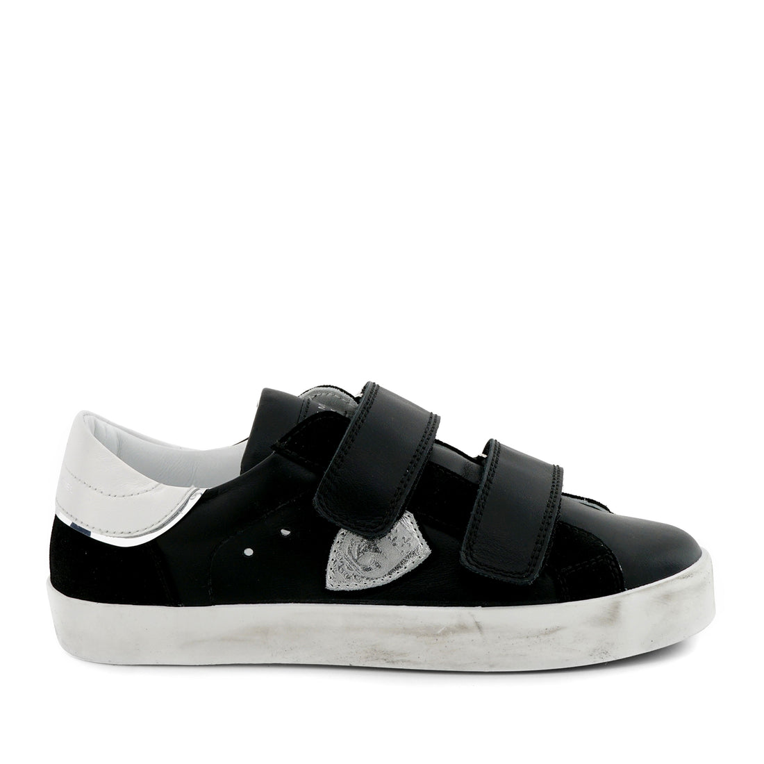 Philippe Model Black/White/Silver Sports Mix Sneakers