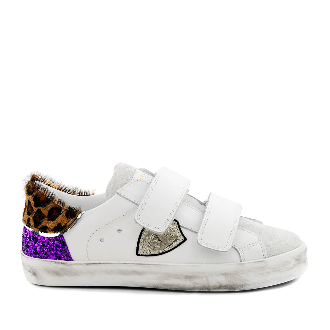Philippe Model White/Violet/Animalier/Silver  Leo Mix Sneakers