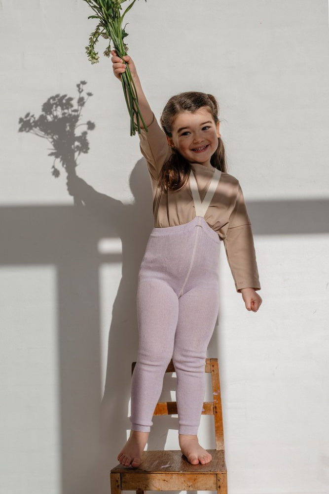 Silly Silas Creamy Lavender Footless Cotton Tights