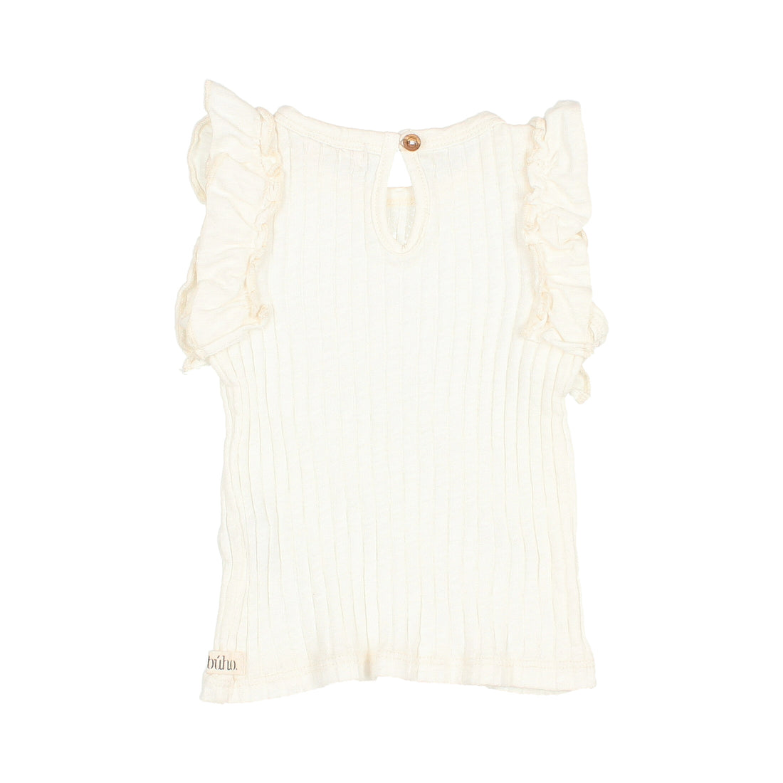 Buho Ecru Baby Rib Ruffle Tee
