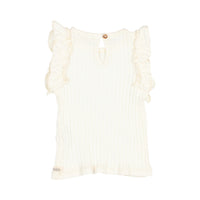Buho Ecru Baby Rib Ruffle Tee