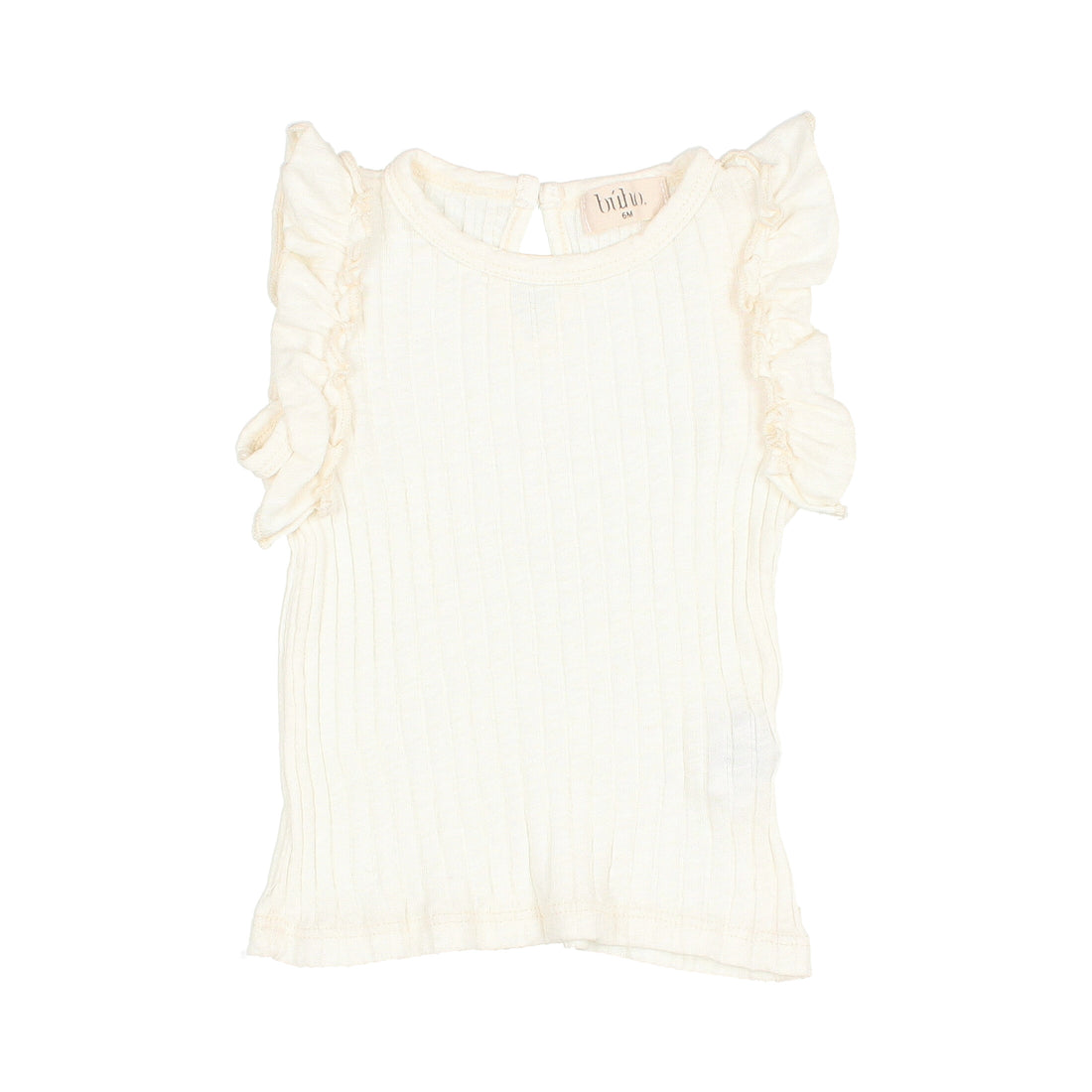 Buho Ecru Baby Rib Ruffle Tee